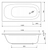 Акриловая ванна Cezares Eco 140x70 см ECO-140-70-40-W37