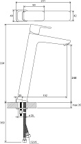 Смеситель для раковины Ravak 10° Free TD F 015.00 X070130