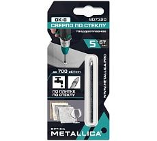 Сверло по стеклу твердый сплав 5x67 мм, 2-кромки, круглый хвостовик METALLICA Optima 907320
