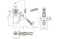 Механический прижим с угловым основанием KUKAMET усилие 510 кг 133-5