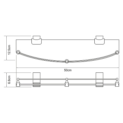 Полка WasserKRAFT Leine K-5044WHITE с бортиком