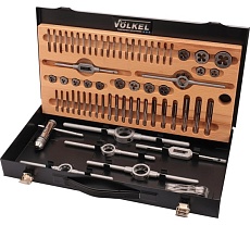 Набор метчиков и плашек VOLKEL M1-M10 HSS-G 66 предметов V48002
