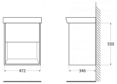 Мебель для ванной BelBagno Neon 50 см, 1 ящик, Pino Bianco