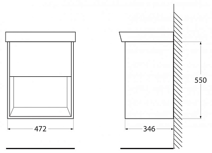 Мебель для ванной BelBagno Neon 50 см, 1 ящик, Pino Bianco