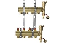 Комплект коллекторов Danfoss FHF-4 set с кронштейнами и воздухоотводчиками 4 контура 088U0704