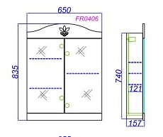 Зеркальный шкаф Aqwella Франческа 65 см FR0406