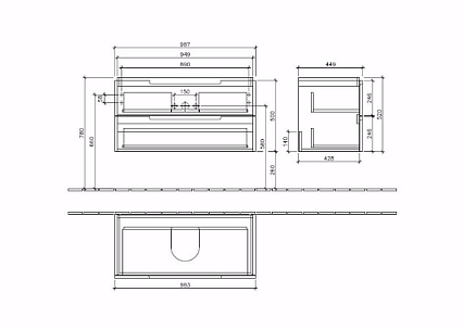 Мебель для ванной Villeroy&Boch Subway 2.0 80 см белый