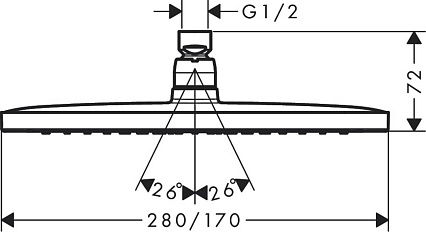 Верхний душ Hansgrohe Croma E 280 1jet 26257000