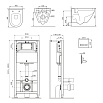 Подвесной унитаз Am.Pm Spirit V2.0 IS450A38.701700 с сиденьем микролифт, инсталляцией и черной клавишей