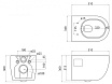 Подвесной унитаз Cezares Eco CZR-526-TH-R/CZR-2040-SC/BB097/Q.CR комплект 4в1