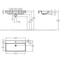 Раковина Geberit Xeno² 90 см 500.531.01.1