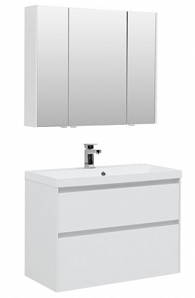 Мебель для ванной Aquanet Гласс 90 см белый