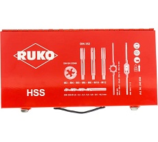 Резьбонарезной набор M3-M12 HSS метчики+плашки+воротки+сверла, 44шт RUKO 245030