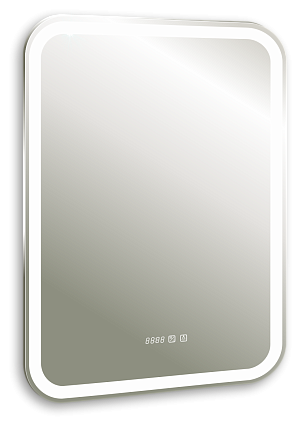 Зеркало Silver Mirrors Stiv neo 68x91 см с подсветкой, часами, подогревом