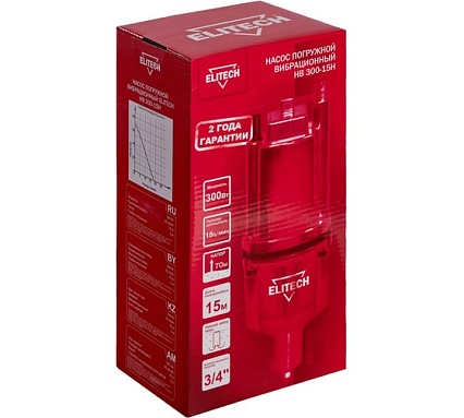 Вибрационный насос Elitech НВ 300-15Н 205624