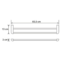 Полотенцедержатель WasserKRAFT Kammel K-8340WHITE, двойной