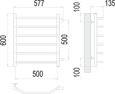 Полотенцесушитель водяной Terminus Виктория П6 500x600 БП500, 4670078530073