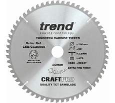 Пильный диск 260 мм 60 зубьев Trend CSB/CC26060