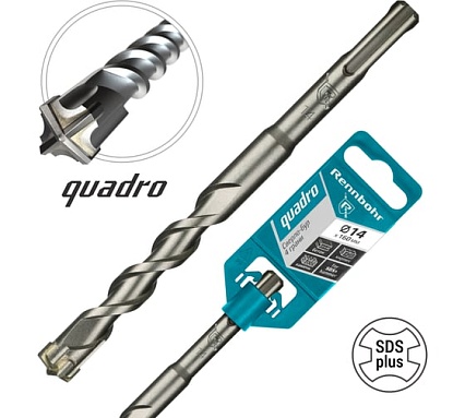 Бур Quadro 14х160 мм, SDS-plus, 4 грани RENNBOHR 511416