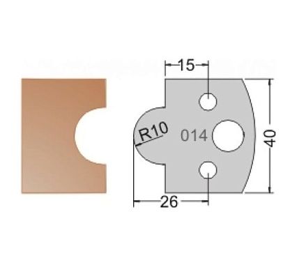 Нож мультисистема HSS полуштап R10 40x20x4 мм Dimar 3301440