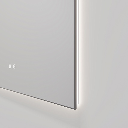 Зеркало Vincea VLM-4F100GM-2 100x80 см, сенсорный выключатель, антипар, диммер, вороненая сталь