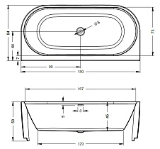 Акриловая ванна Riho Desire 184x84 BD07 пристенная