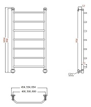 Полотенцесушитель водяной Aquanet Fiona 50x100 см