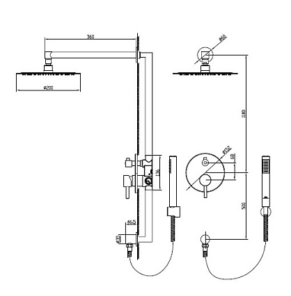 Душевой набор RGW Shower Panels SP-51 встраиваемый