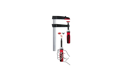 Чугунная струбцина BESSEY Tg40b8-2k 400/80, 6 кн, рейка 25x6 мм, 2к ручка BE-TG40B8-2K