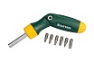 Реверсивно-рычажная отвертка с битами BIT-LOCK Kraftool 26150-H7