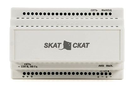 Источник питания Skat -12-6.0 DIN 12В 6А пластиковый корпус под DIN рейку 35 мм 586