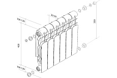 Радиатор Royal Thermo Revolution 350 - 8 секций НС-1070101