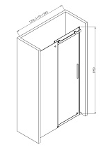 Душевая дверь AQUAme AQM4201F-12 120x195, прозрачное, хром