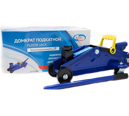 Гидравлический подкатной домкрат 2т +коробка /синий/ Autovirazh AV-077002