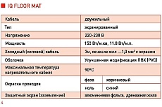 Тонкий самоклеящийся греющий мат IQWATT iq floor mat 2700 вт - 18,0 м.кв 123 для обогрева любых типов напольных покрытий