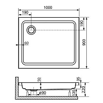 Поддон для душа RGW Style PR 90x100