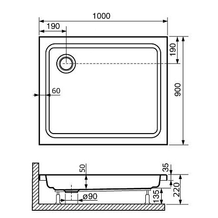 Поддон для душа RGW Style PR 90x100