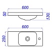 Раковина Aqwella 5 stars Compact Slim CMPSL.06.04.D 60 см