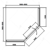 Душевой уголок RGW Stilvol SV-81G 100x100 золото, прозрачное, арт. 32328100-16