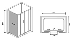 Душевой уголок RGW Passage PA-41 150x90 хром, прозрачное