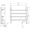 Полотенцесушитель электрический Domoterm Классик DMT 109-4 50x50 EK ТЭН справа, хром