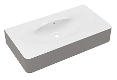 Раковина Vincea Caprise VCB-4CA100MWLG 100 см, Corian, белый матовый/светло-серый матовый