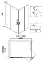 Душевой уголок Niagara Nova NG-6610-08 120x80 прозрачный, хром