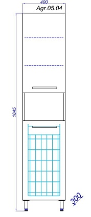 Шкаф пенал Aqwella Аллегро 40 см напольный белый Agr.05.04