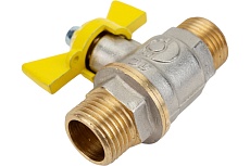Шаровой кран для газа Valfex 1/2&quot; НР/НР бабочка, латунный никелированный 11Б27фтМ VF.279.NB3.012.Bir