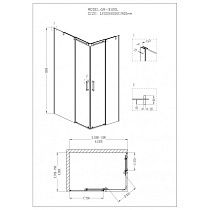 Душевой уголок Grossman Galaxy GR-3120L 120x80 прямоугольный, левый