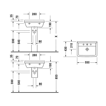 Раковина Duravit Starck 3 0300550000 55 см