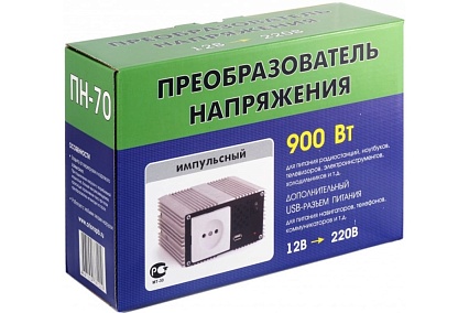 Преобразователь напряжения 12-220В, 900Вт, USB Вымпел ПН-70 5023