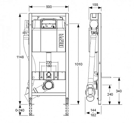 Инсталляция для унитаза MEPA VariVIT A31 514808 Air WC, бесконтактный модуль