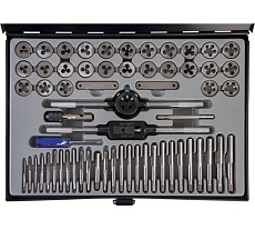 Набор метчиков и плашек Wiederkraft М3-12 и 4-40 - 1/8NPT27, 60 предметов WDK-DT3060